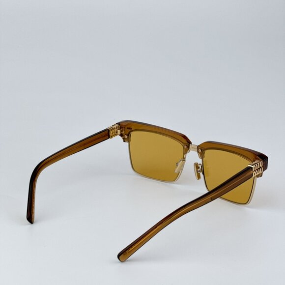 Miu Miu MU10ZS 15T0B7 BRAND NEW Sunglasses Caramel Trasparent Yelllow Square Uni main image 4